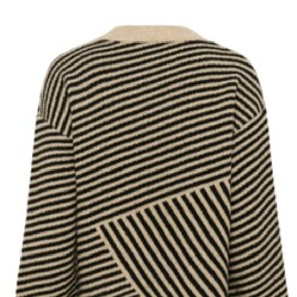 NWT KAFFE crow neck sweater col Feather Gray Melange / Black size large - Picture 10 of 10